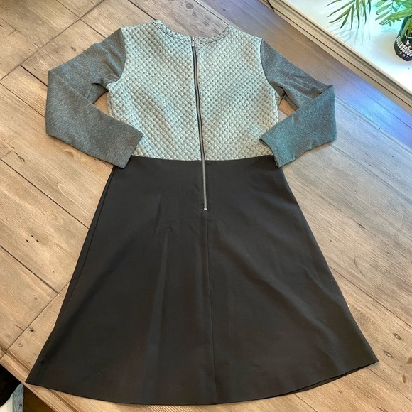 Loft Long Sleeve Swing Short Dress Black/gray - Picture 10 of 10